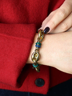 Bracelet maille grain de café or jaune agate - Castafiore