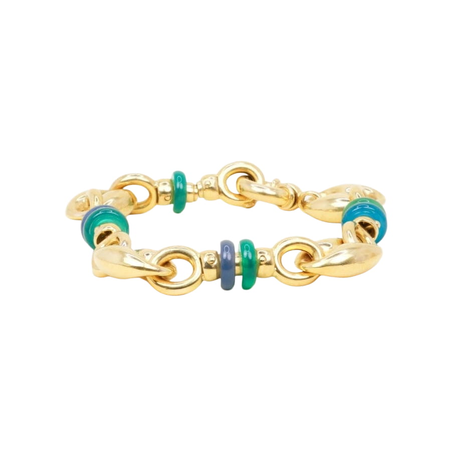 Bracelet maille grain de café or jaune agate - Castafiore