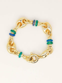 Bracelet maille grain de café or jaune agate - Castafiore