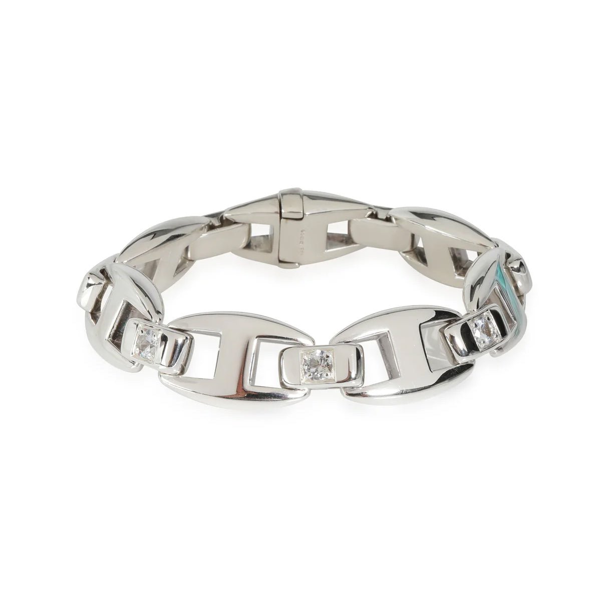 Bracelet Maille HERMÈS "Cassiopée" en argent et saphirs - Castafiore