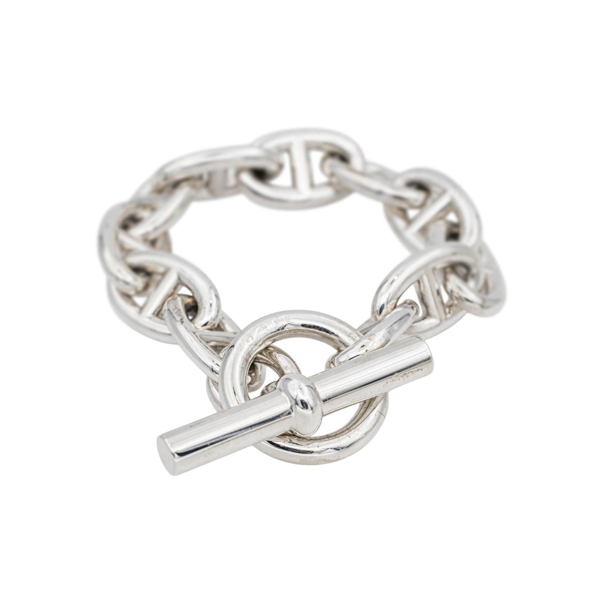 Bracelet Maille HERMÈS "Chaîne d'ancre" en argent - Castafiore