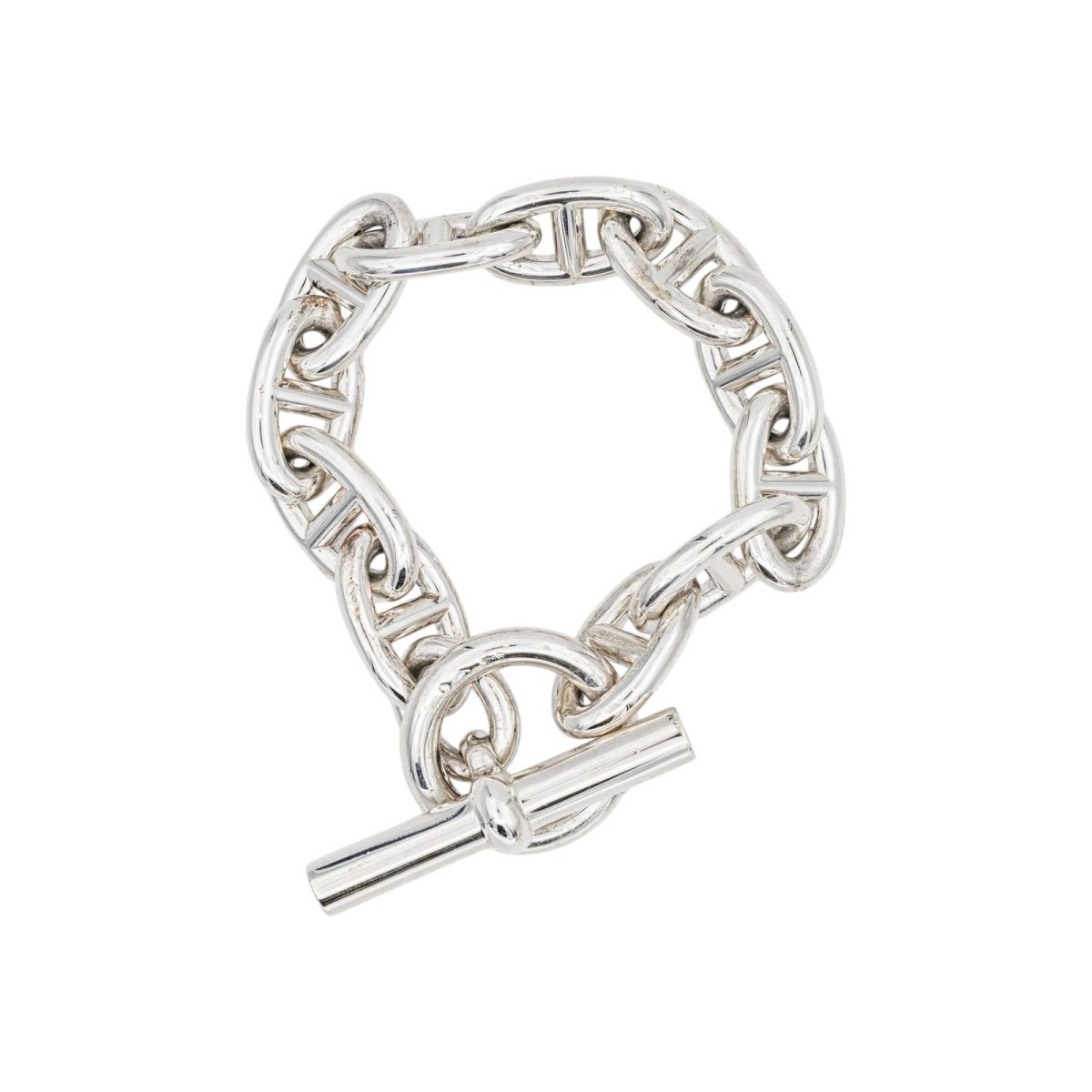 Bracelet Maille HERMÈS "Chaîne d'ancre" en argent - Castafiore