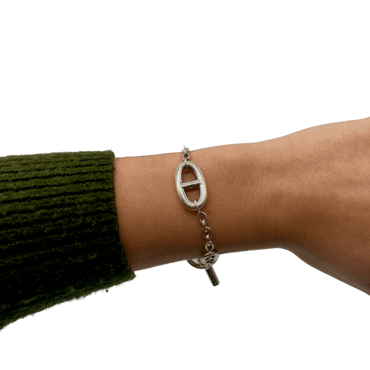 Bracelet Maille HERMÈS "Farandole" en argent - Castafiore