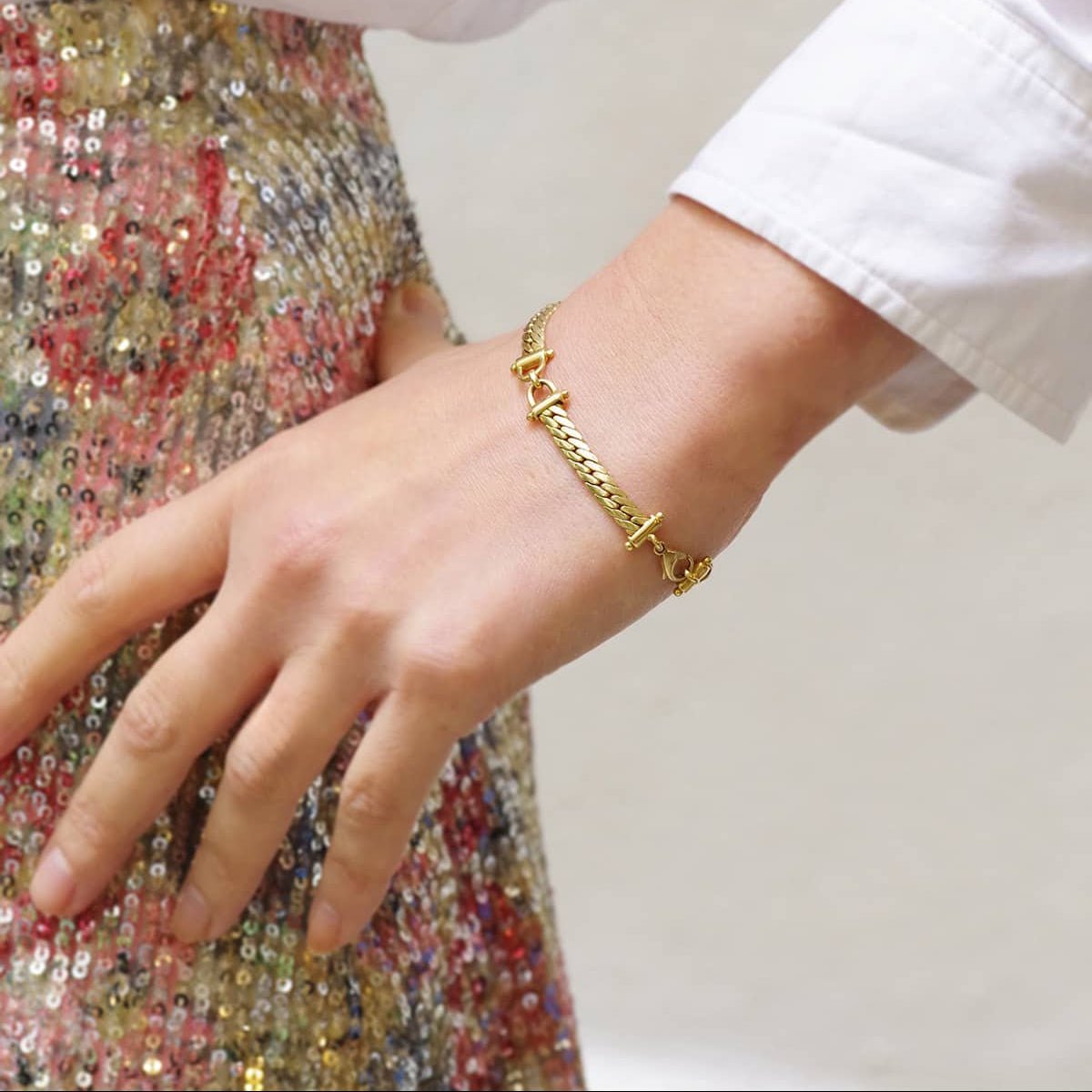 Bracelet Maille HERMÈS "Mors de Cheval" en or jaune - Castafiore