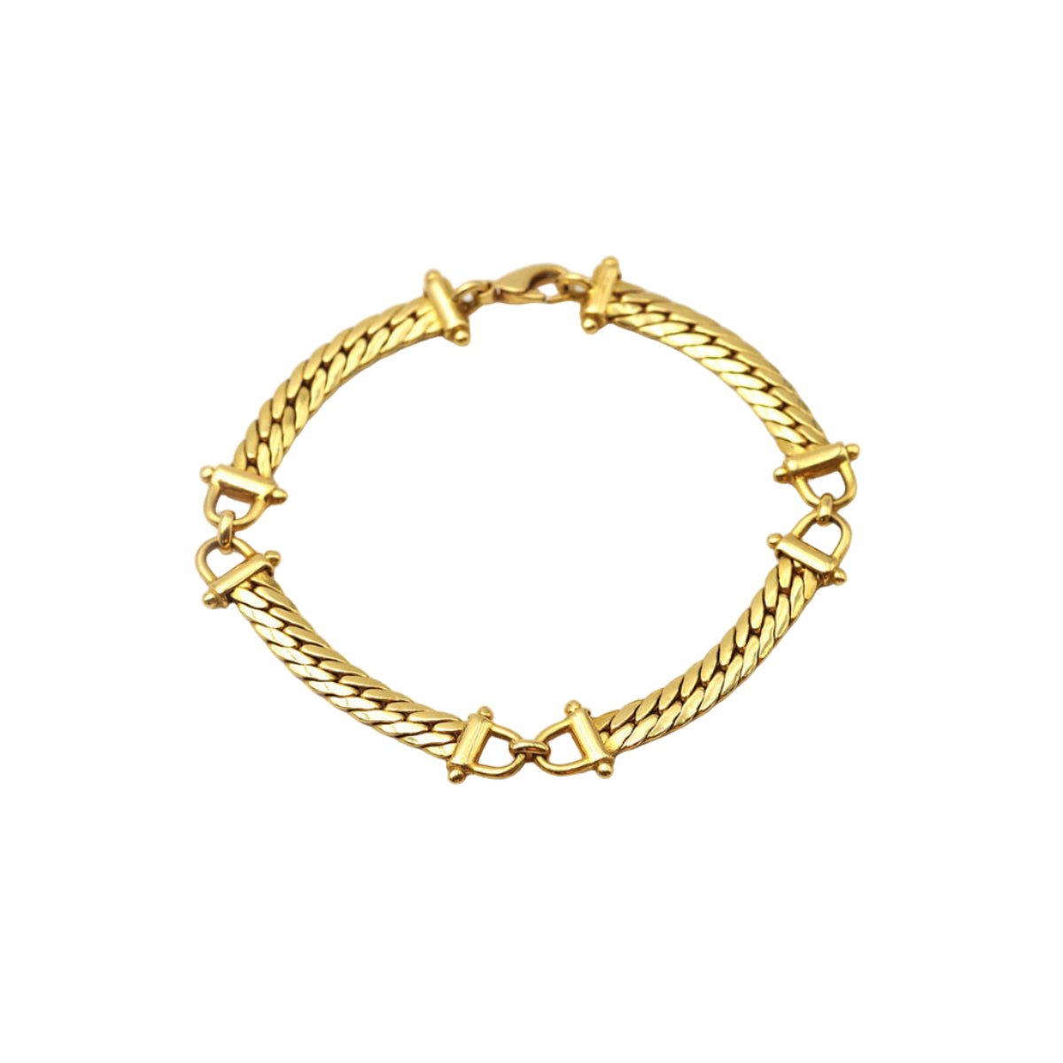 Bracelet Maille HERMÈS "Mors de Cheval" en or jaune - Castafiore