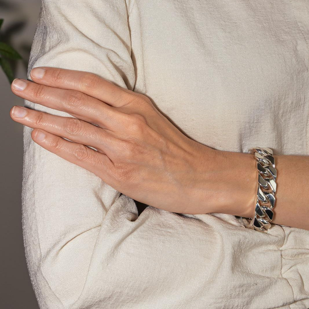 Bracelet Maille HERMÈS "Sellier" en argent - Castafiore