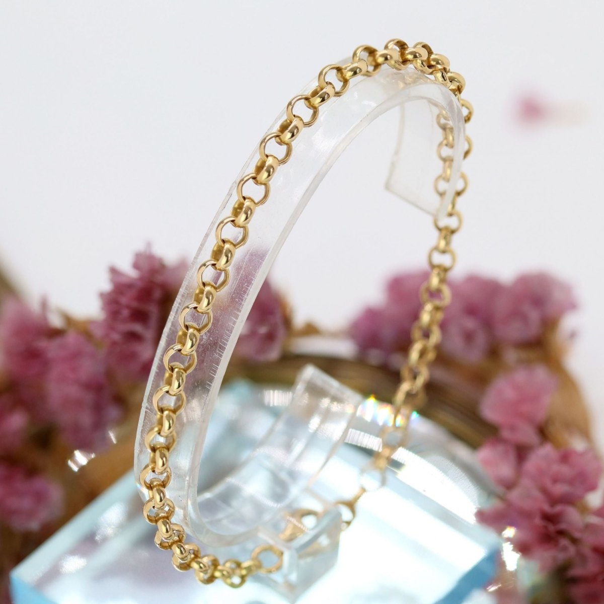 Bracelet maille jaseron en or jaune - Castafiore