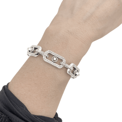 Bracelet Maille MESSIKA "Pavé So Move" en or blanc et diamants - Castafiore