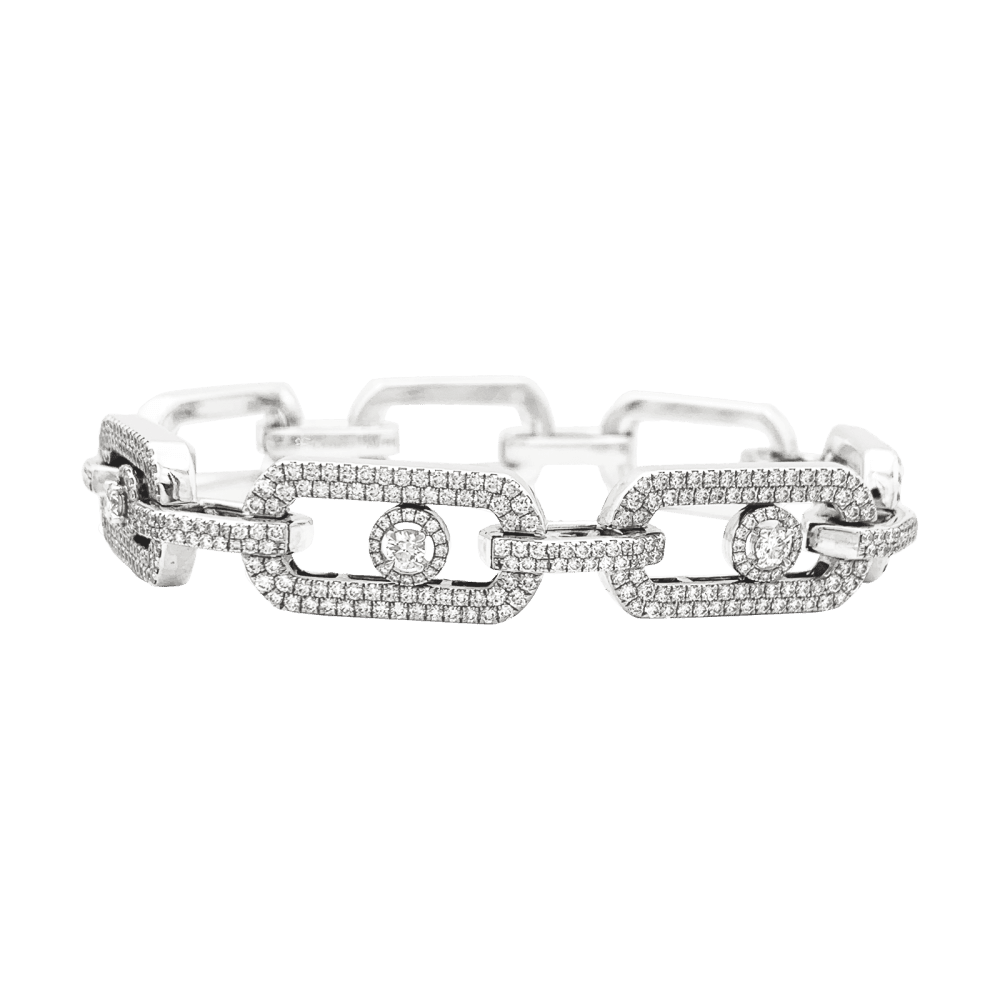 Bracelet Maille MESSIKA "Pavé So Move" en or blanc et diamants - Castafiore