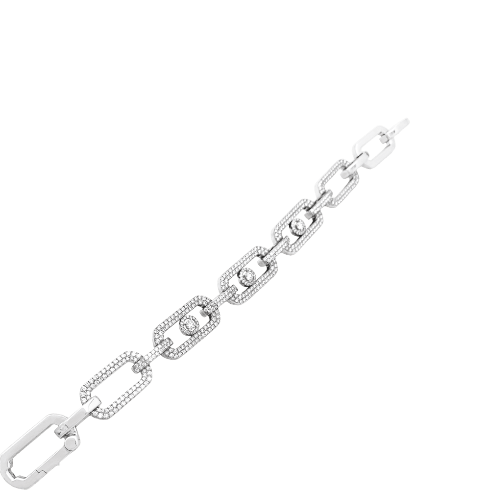 Bracelet Maille MESSIKA "Pavé So Move" en or blanc et diamants - Castafiore