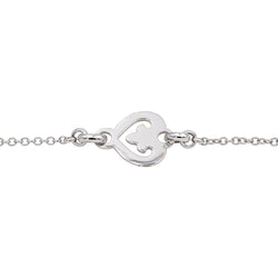 Bracelet Maille O.J. PERRIN "Coeur Légendes" en or blanc - Castafiore