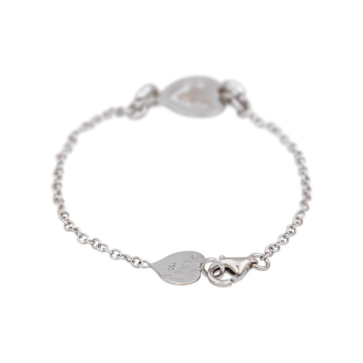 Bracelet Maille O.J. PERRIN "Coeur Légendes" en or blanc - Castafiore