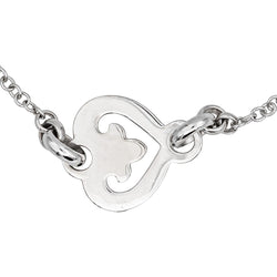 Bracelet Maille O.J. PERRIN "Coeur Légendes" en or blanc - Castafiore