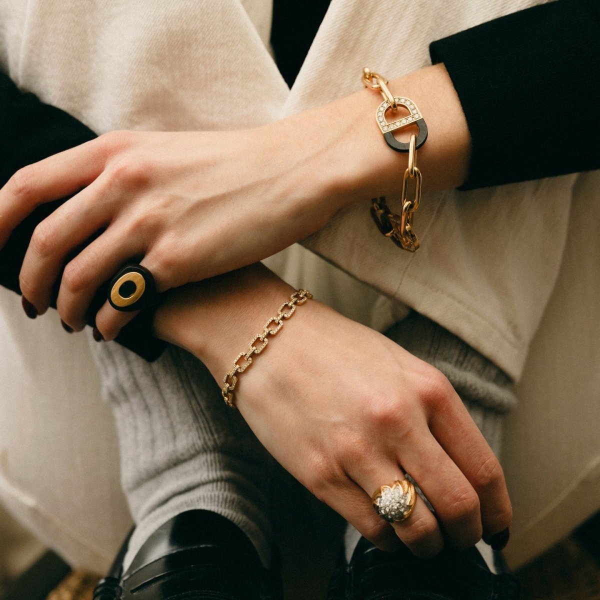 Bracelet Maille PADANI en or jaune et diamants - Castafiore