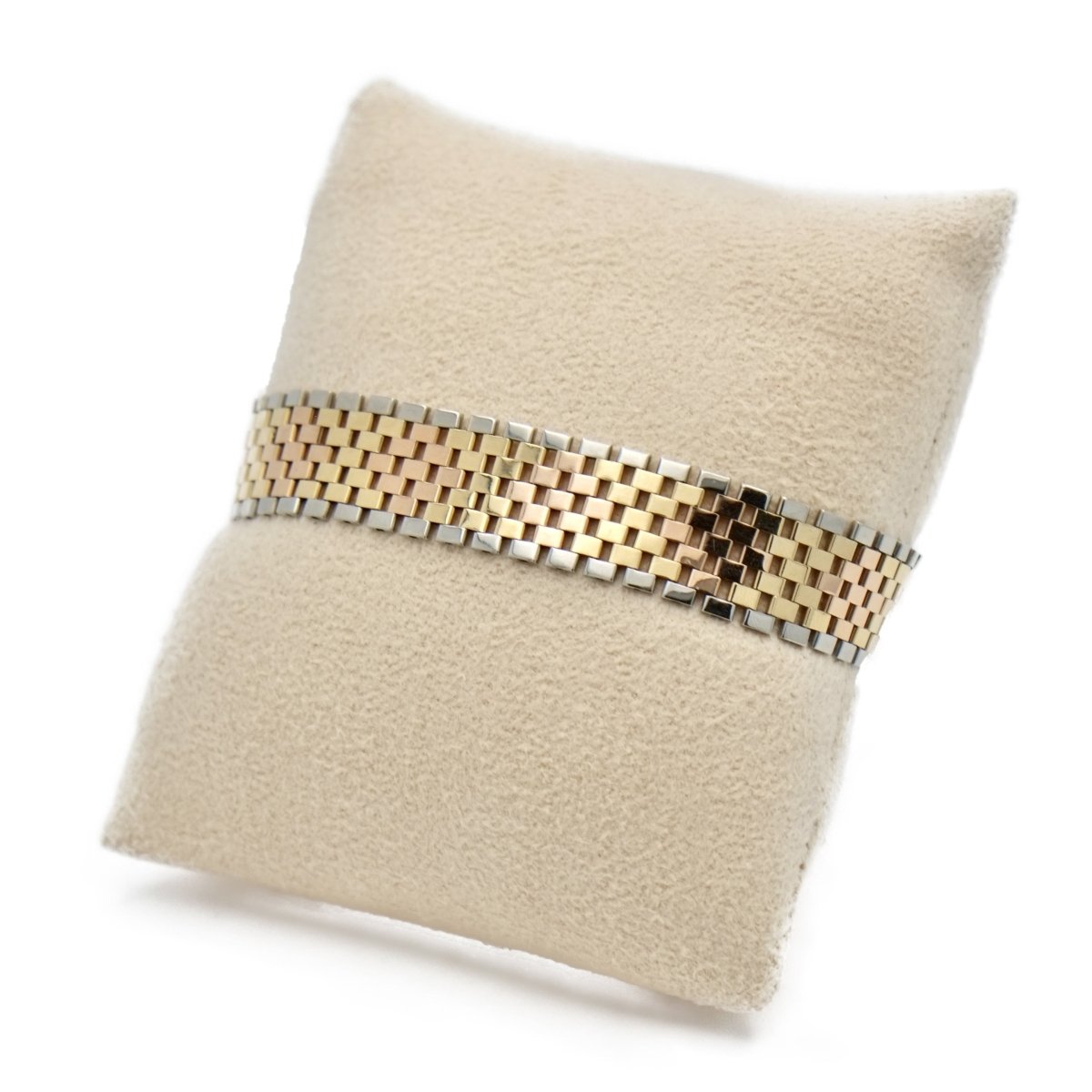 Bracelet maille plate en or jaune, or rose et or gris - Castafiore