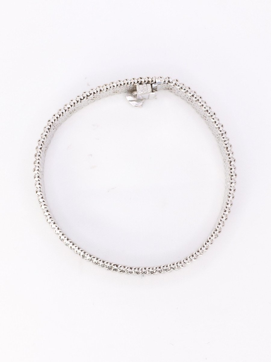 Bracelet maille polonaise or blanc - Castafiore