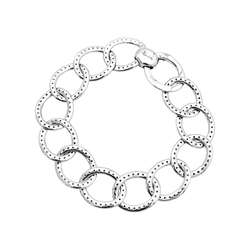 Bracelet Maille POMELLATO "Brera" en or blanc et diamants - Castafiore