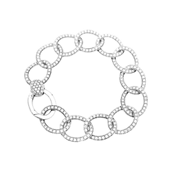 Bracelet Maille POMELLATO "Brera" en or blanc et diamants - Castafiore
