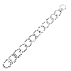 Bracelet Maille POMELLATO "Brera" en or blanc et diamants - Castafiore
