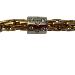 Bracelet Maille POMELLATO en or blanc, or jaune et diamants - Castafiore