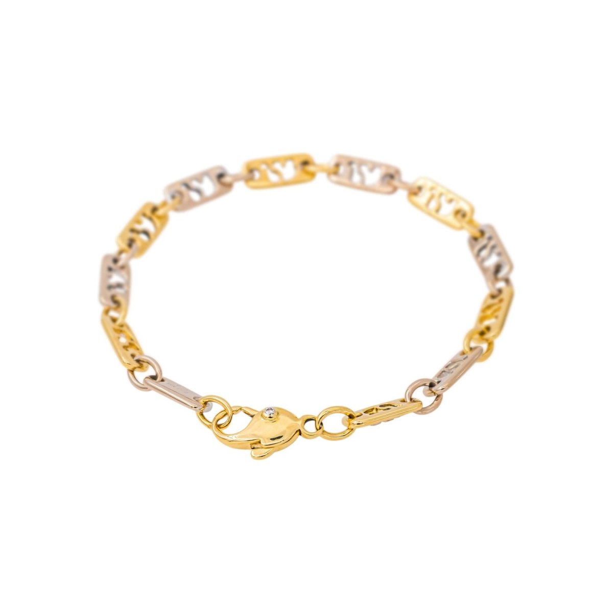 Bracelet Maille souple ajouré Or jaune Diamant - Castafiore
