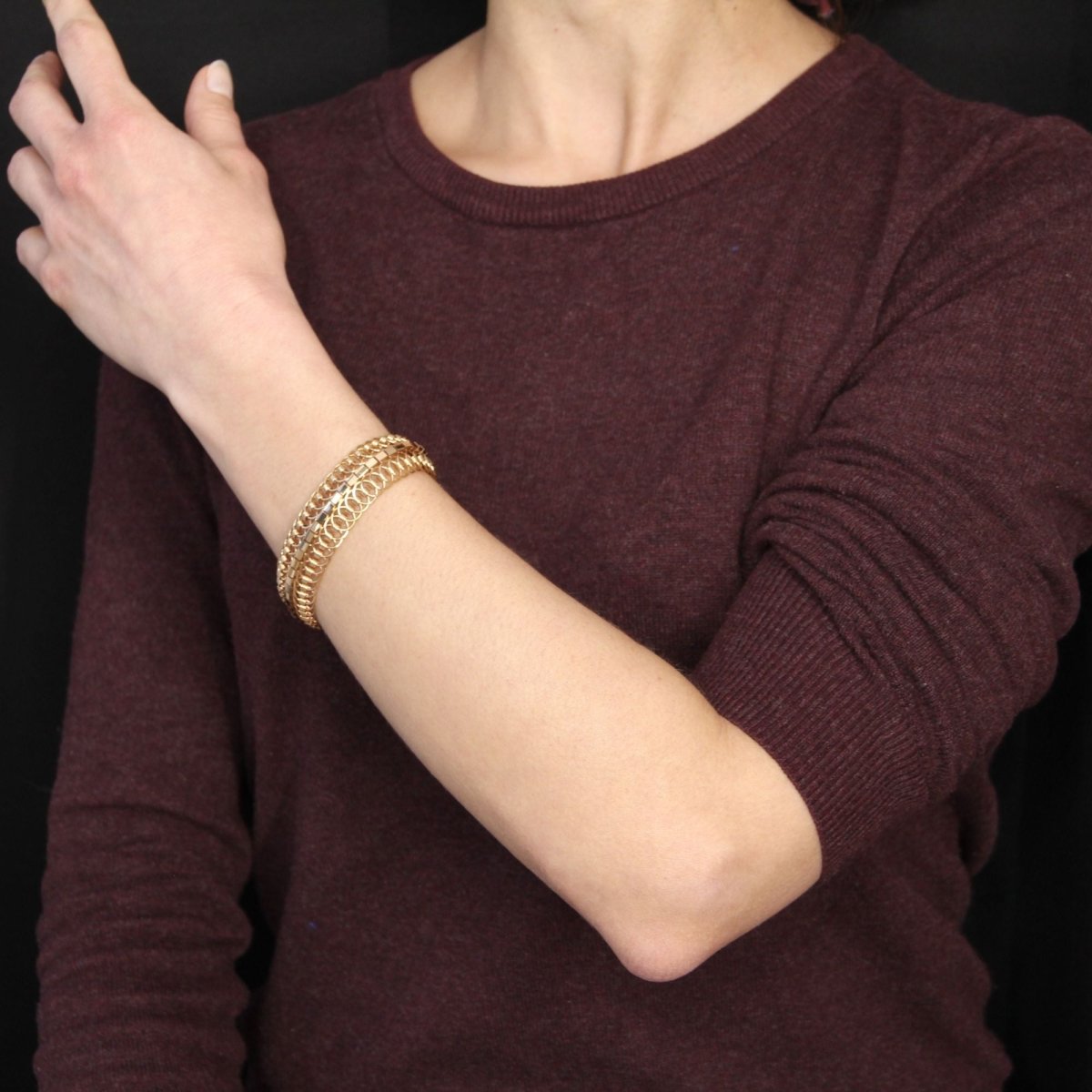 Bracelet mailles articulées en or jaune - Castafiore