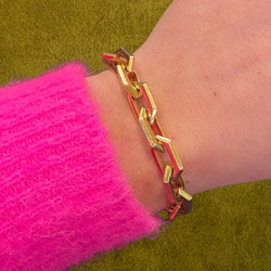 Bracelet mailles losanges en or jaune 18 carats - Castafiore