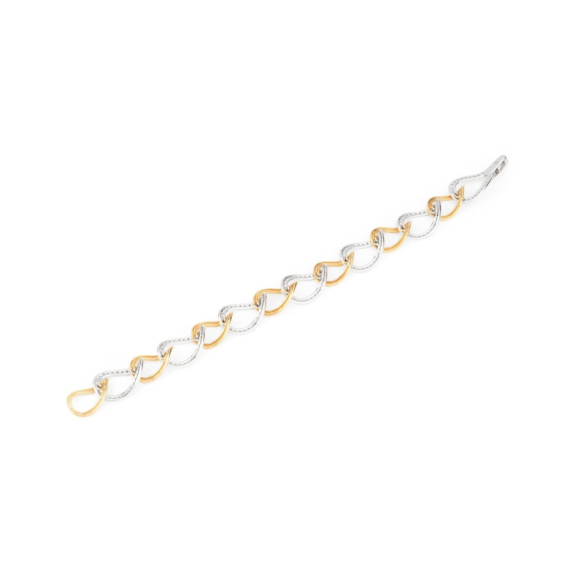 Bracelet maillons en or jaune, or blanc et diamants - Castafiore