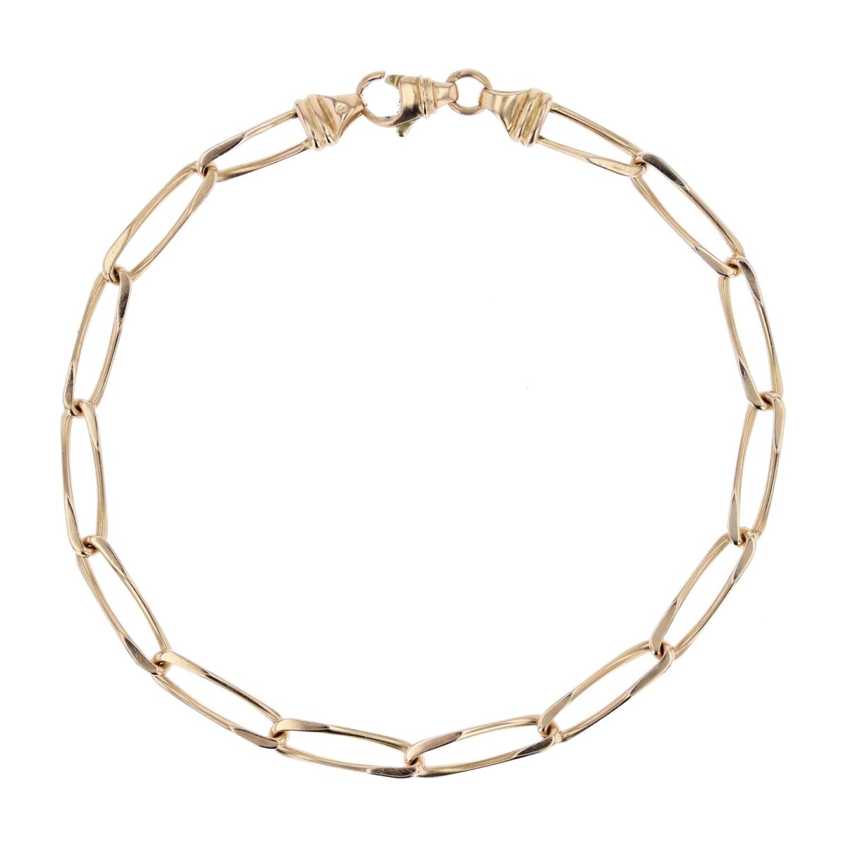 Bracelet maillons rectangulaires en or jaune - Castafiore