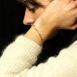 Bracelet maillons rectangulaires en or jaune - Castafiore