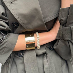 Bracelet Manchette ARTHUS BERTRAND "Lune de Miel" GM en or jaune et diamants - Castafiore