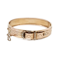 Bracelet manchette ceinture en or rose et perles - Castafiore