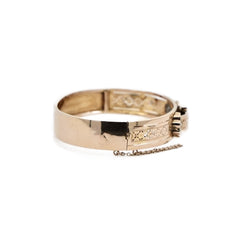 Bracelet manchette ceinture en or rose et perles - Castafiore