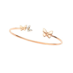 Bracelet Manchette DODO "Papillon" en or rose et diamants - Castafiore