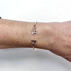 Bracelet Manchette DODO "Papillon" en or rose et diamants - Castafiore