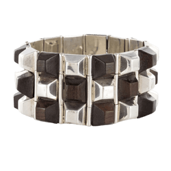 Bracelet Manchette en argent et bois - Castafiore