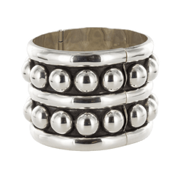 Bracelet Manchette en argent et perles - Castafiore