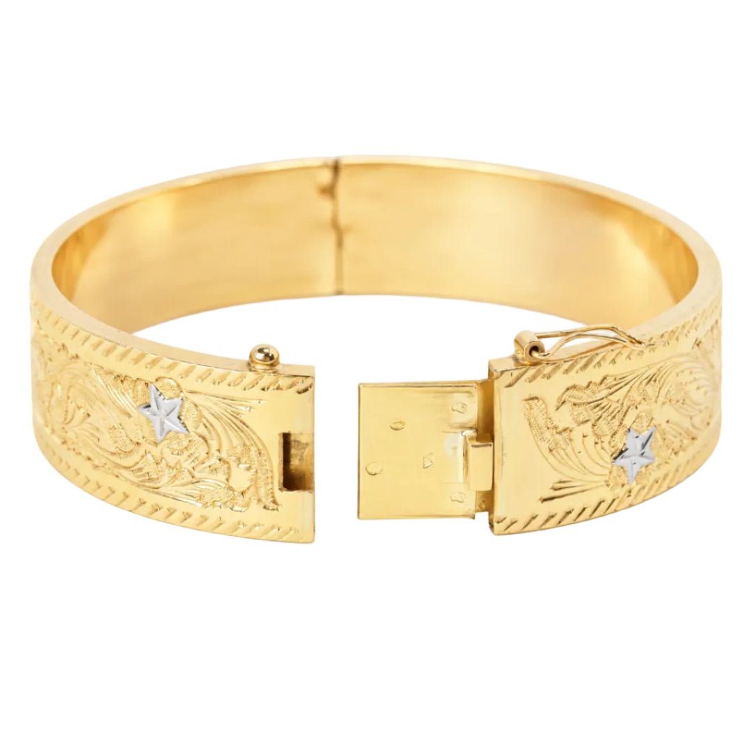 Bracelet Manchette en or blanc et or jaune - Castafiore
