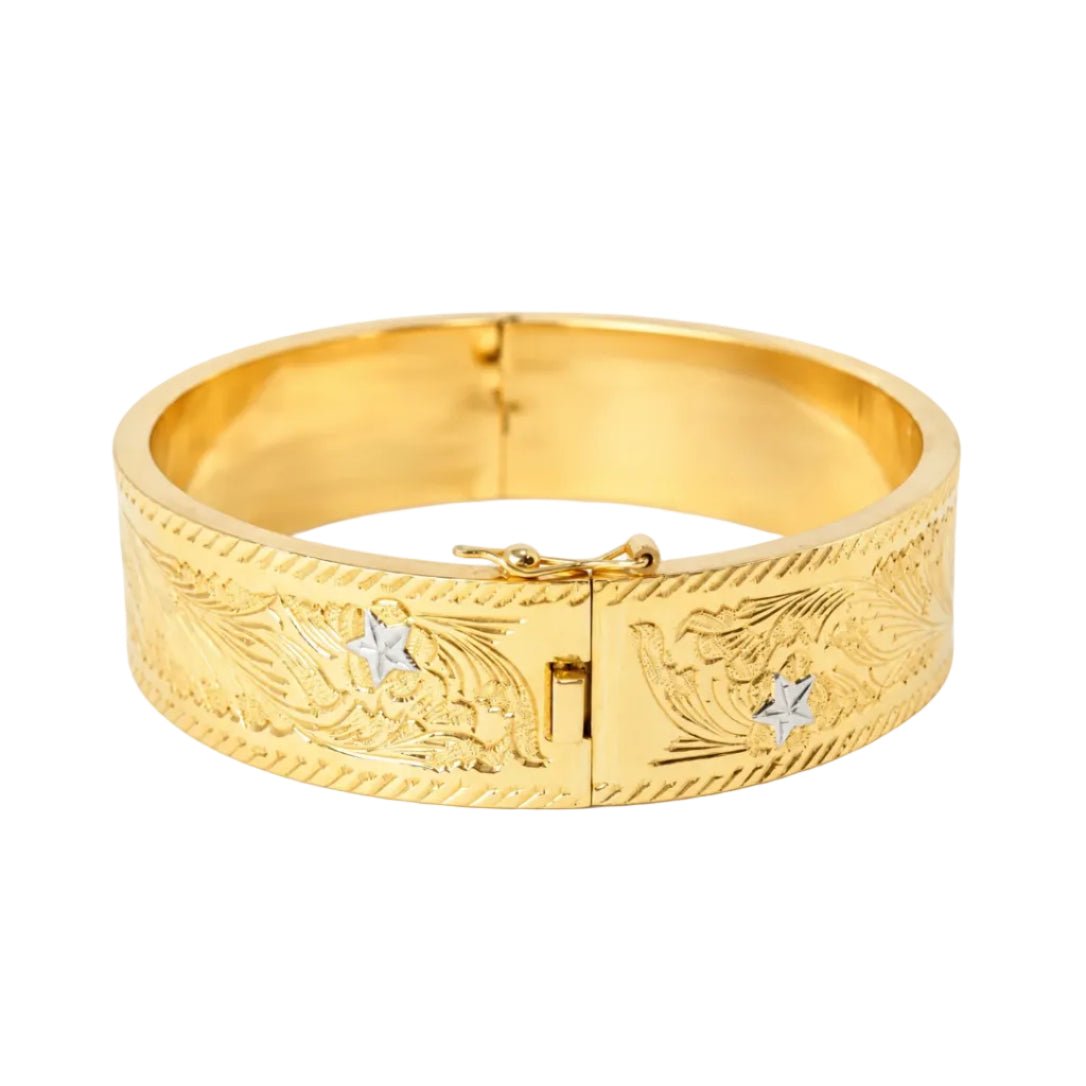 Bracelet Manchette en or blanc et or jaune - Castafiore