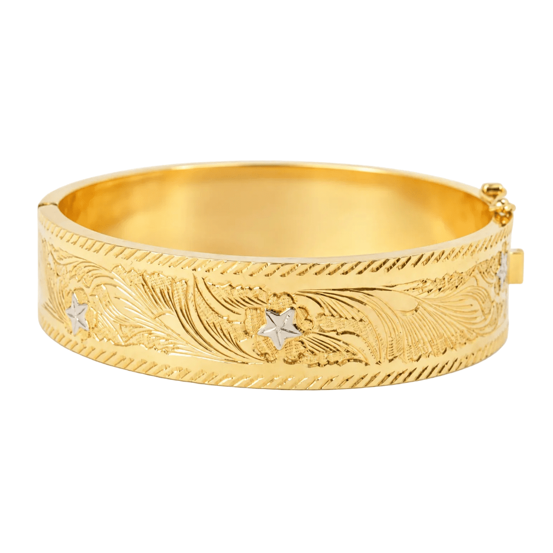 Bracelet Manchette en or blanc et or jaune - Castafiore
