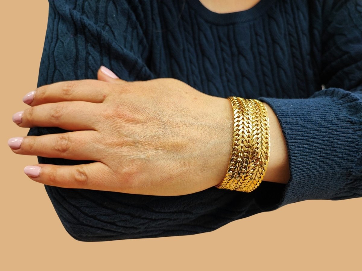 Bracelet Manchette en or jaune - Castafiore