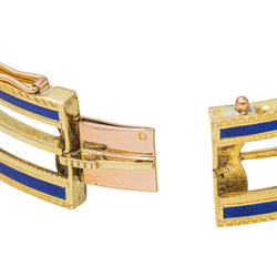 Bracelet Manchette en or jaune, émail et diamant - Castafiore
