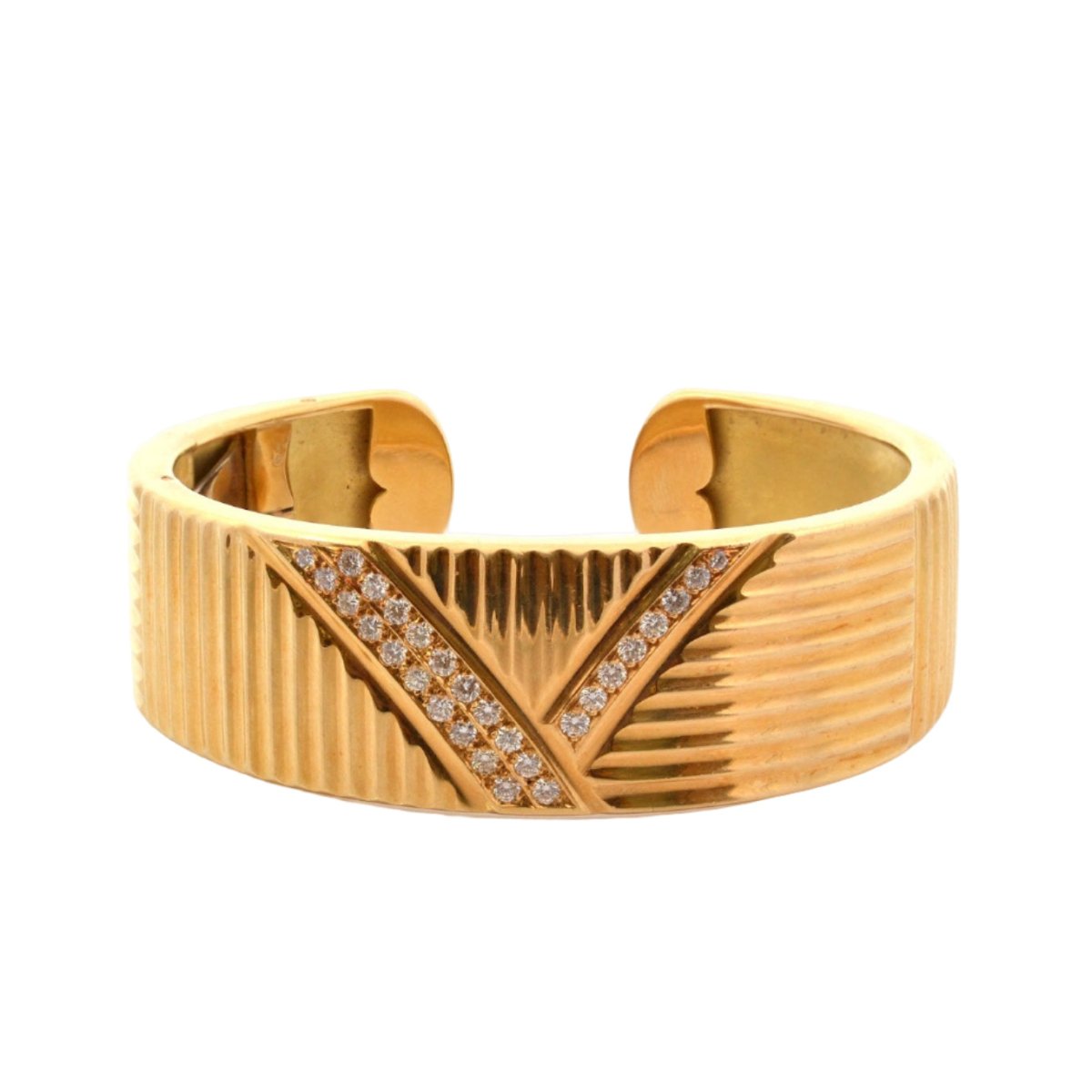 Bracelet Manchette en or jaune et diamants - Castafiore