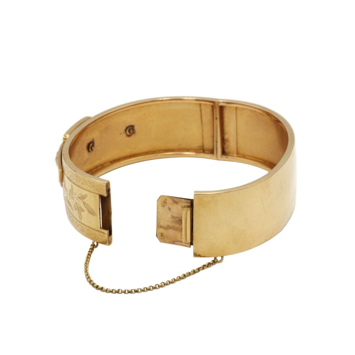 Bracelet Manchette en or jaune et perles - Castafiore