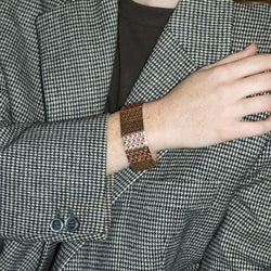 Bracelet Manchette en or rose, argent et rubis - Castafiore