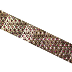 Bracelet Manchette en or rose, argent et rubis - Castafiore