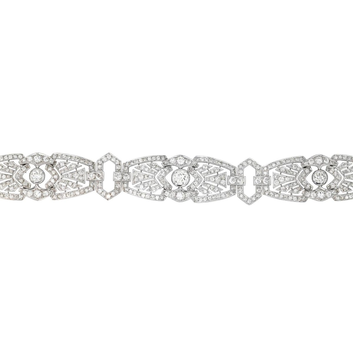 Bracelet Manchette en platine et diamants - Castafiore