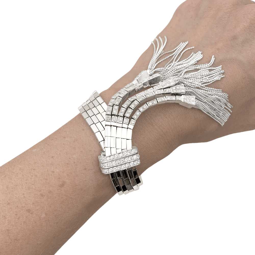 Bracelet Manchette en platine et diamants - Castafiore