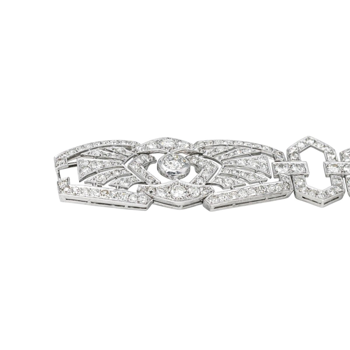 Bracelet Manchette en platine et diamants - Castafiore