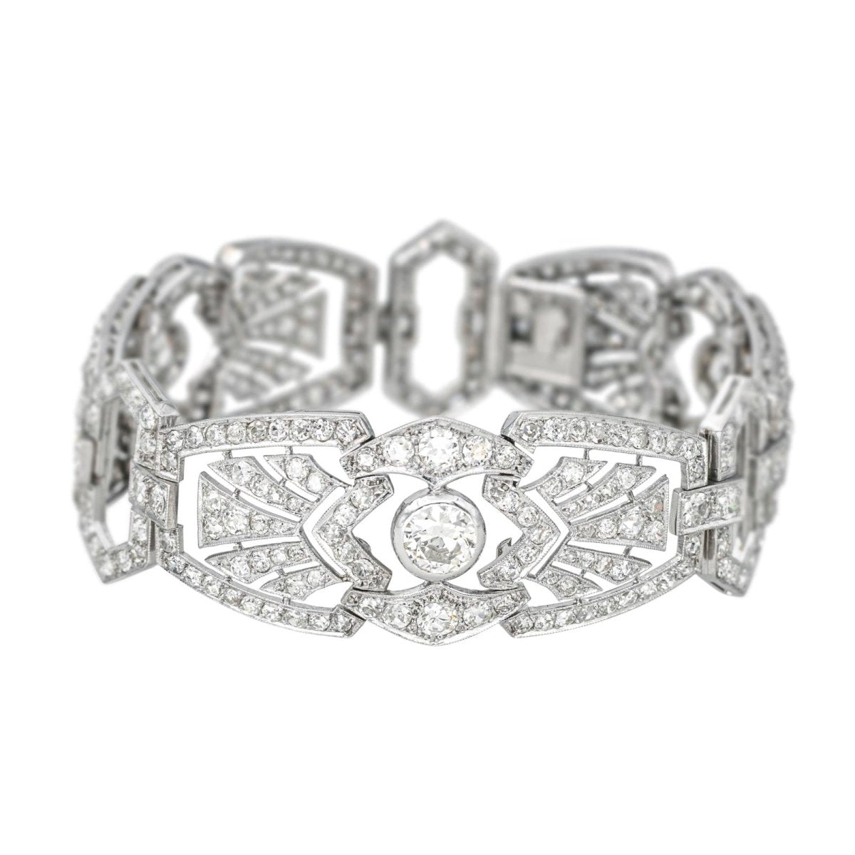 Bracelet Manchette en platine et diamants - Castafiore